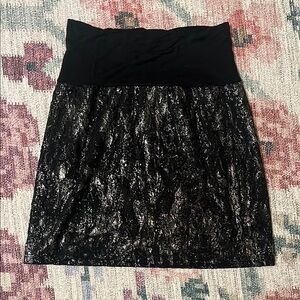 Body Central Black Sequin Mini Pencil Skirt
